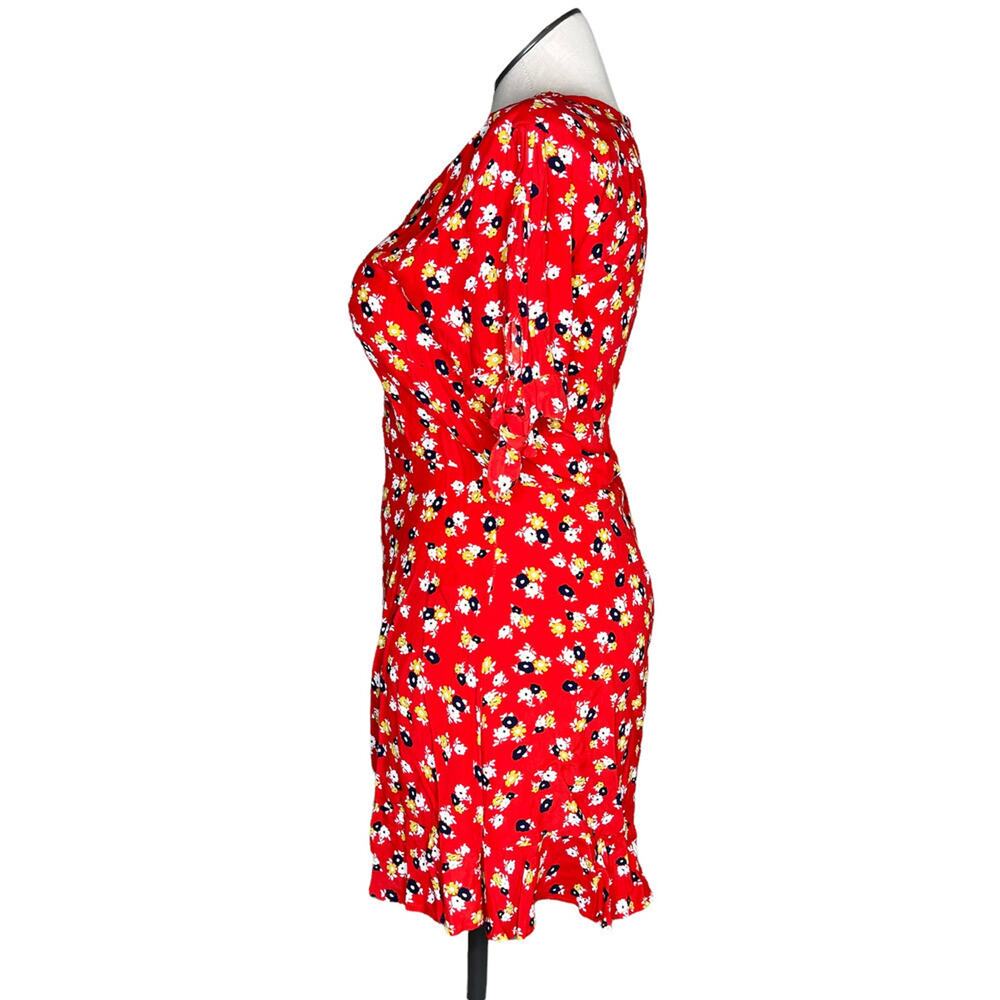 Faithfull the Brand mini dress floral ruffle daphne flirty women's size 10 - Picture 4 of 12